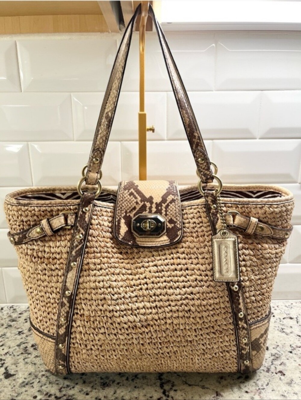 Coach Natalie Python & Raffa Tote
